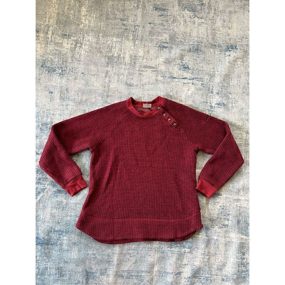 Columbia Marsala Red Houndstooth Chillin Pullover Sweater Large